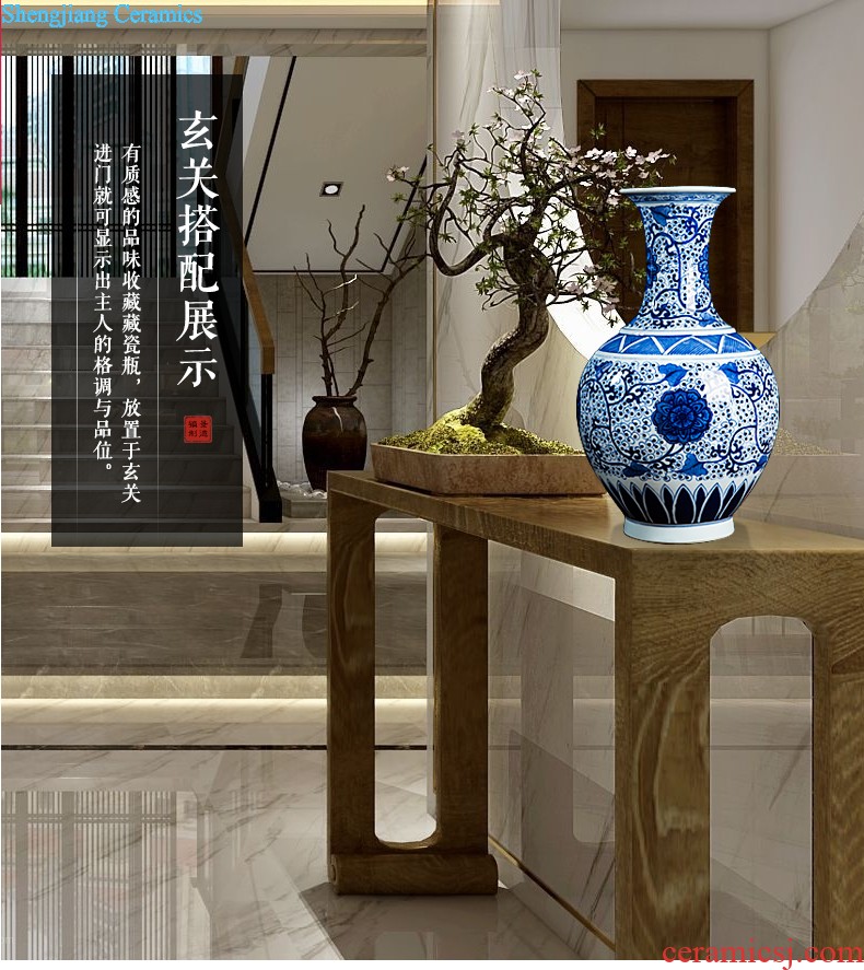 Jingdezhen ceramics big vase sitting room crafts flower arranging landing Chinese style household adornment office furnishing articles