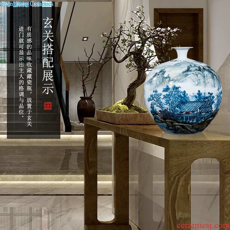 Jingdezhen ceramics vase China red longfeng gourd home sitting room adornment feng shui is festival furnishing articles