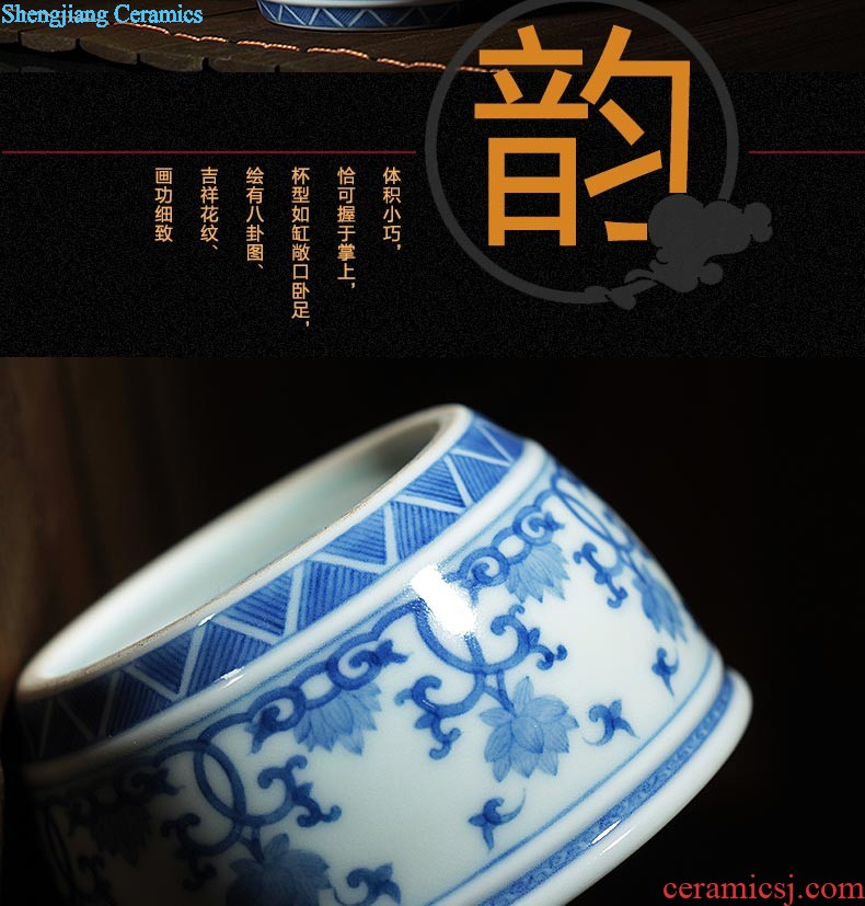 Jingdezhen ceramics hand-painted colored enamel paint sample tea cup cup dish kung fu tea tea cups master cup