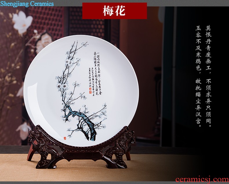 Porcelain of jingdezhen ceramics vase home sitting room place flower arranging three-piece wine plate handicraft ornament