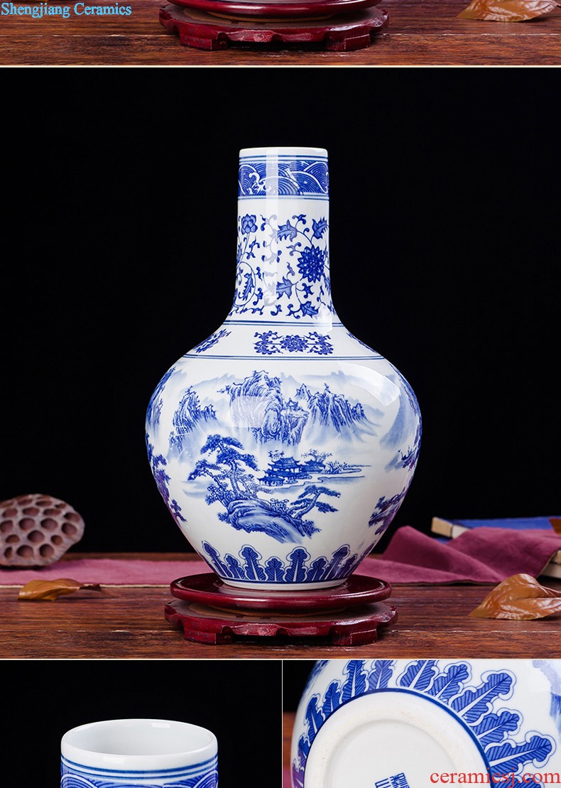 Jingdezhen ceramics vase Chinese penjing flower, white porcelain wine handicraft decorative household items