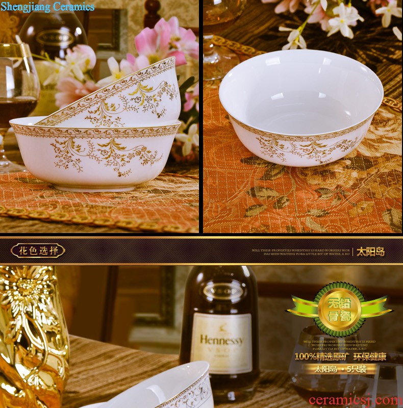 Nine domain jingdezhen porcelain tableware bone bowls of rice bowl phnom penh set bowl of sun island Kitchen kits mail