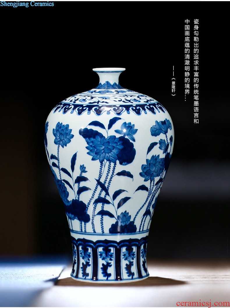 Jingdezhen ceramics vase antique blue-and-white large flower arranging new porch sitting room of Chinese style household act the role ofing is tasted furnishing articles