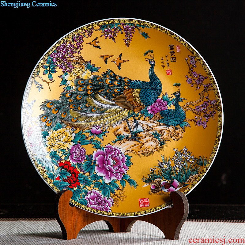 Jingdezhen ceramics furnishing articles household decorations hanging dish sitting room ark landscape decoration plate of Chinese arts and crafts