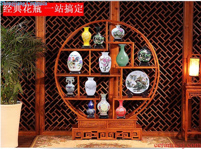 Jingdezhen ceramics vases, flower arranging three-piece suit Chinese place to live in the sitting room TV ark adornment small handicraft