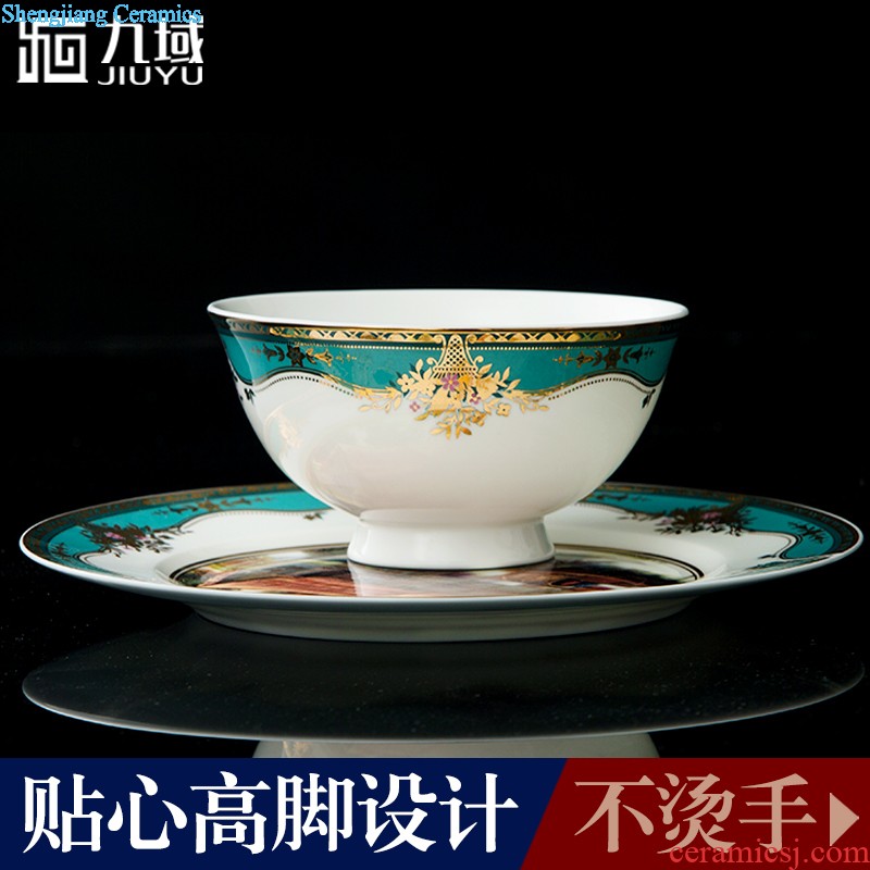 Jingdezhen ceramic tureen tea hand-painted steak spend three to make tea tureen tea cups large bowl