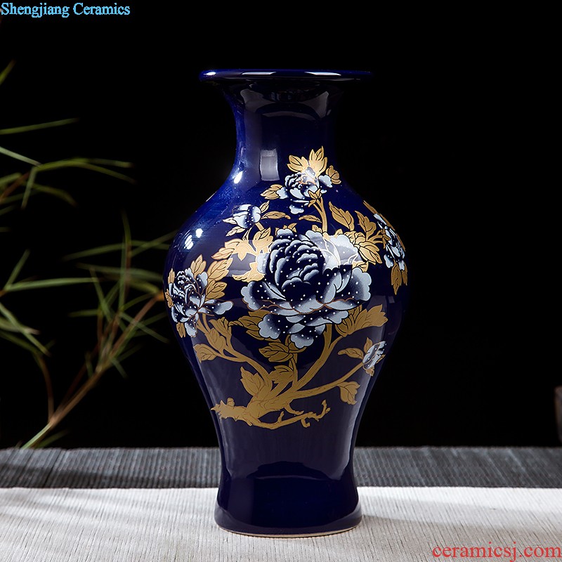 Jingdezhen ceramics antique blue-and-white hand-painted mini floret bottle of flower tea hydroponic creative rich ancient frame furnishing articles