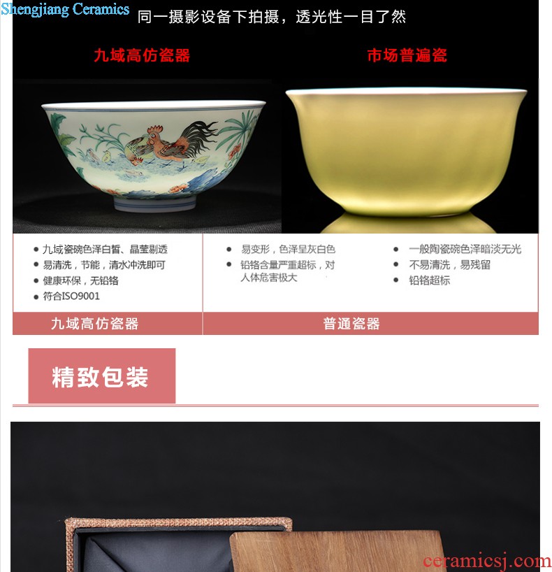 Nine domain Jingdezhen ceramic sample tea cup hand-painted color bucket RuYiBei personal master kung fu tea cups porcelain cups