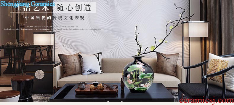 Jingdezhen ceramics vases, flower arranging three-piece suit Chinese place to live in the sitting room TV ark adornment small handicraft