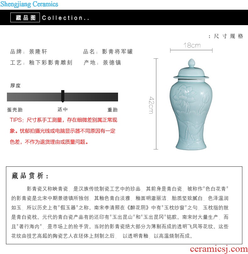 Jingdezhen ceramics vase furnishing articles hollow out modern classical porcelain sitting room ark crafts home decoration