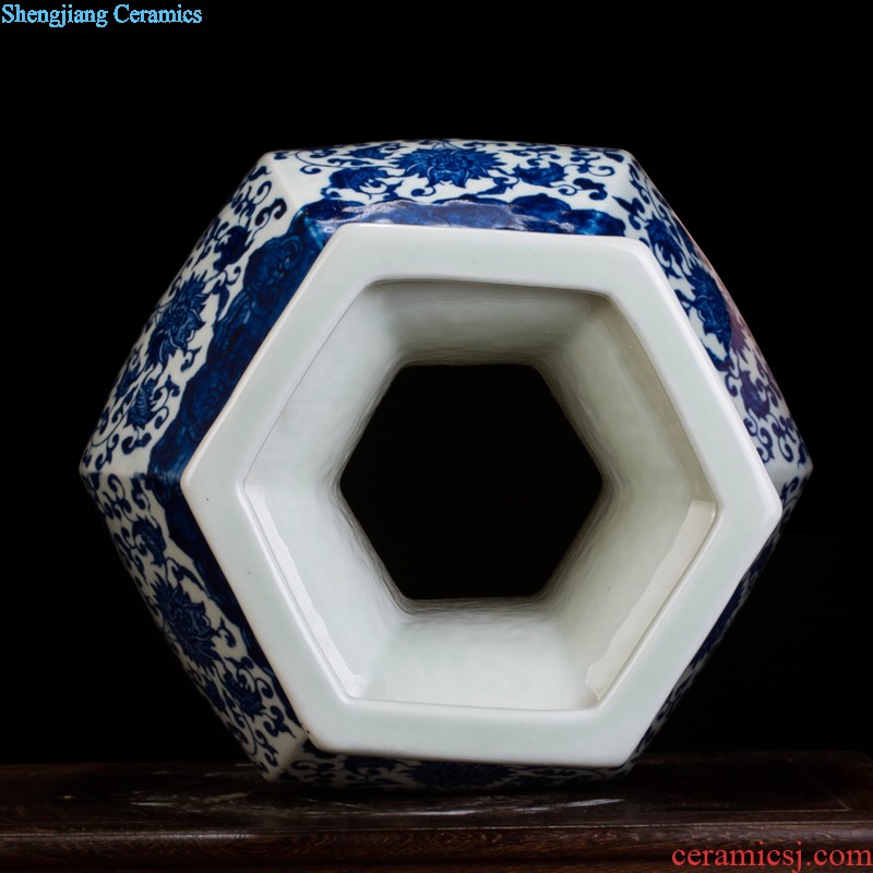 Jingdezhen ceramics vase antique blue-and-white large flower arranging new porch sitting room of Chinese style household act the role ofing is tasted furnishing articles