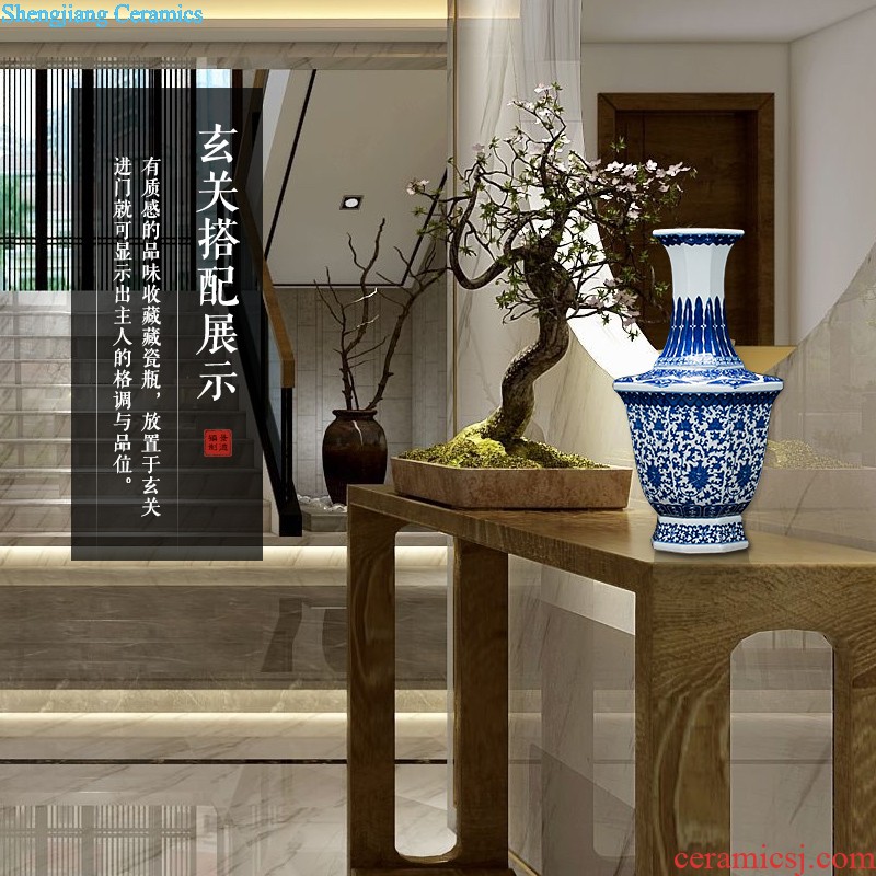 Jingdezhen ceramics vase antique blue-and-white large flower arranging new Chinese style household act the role ofing is tasted furnishing articles 50 cm high