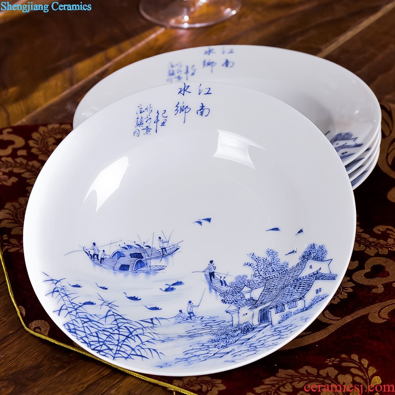 Tableware suit jingdezhen nine domain high-grade ceramic tableware 60 European household head dish dish wedding gifts