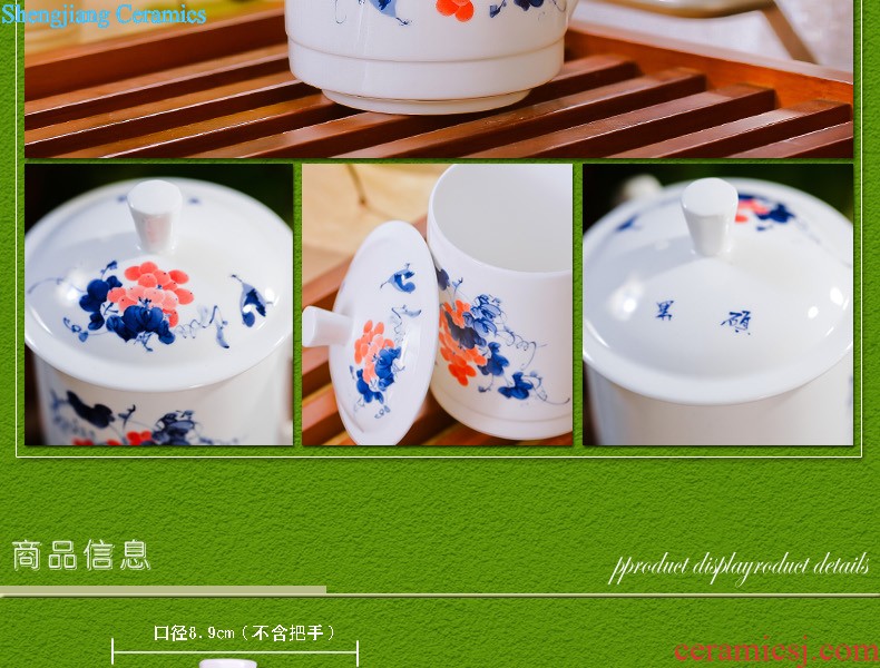 Jingdezhen yuan blue and white porcelain tableware suit antique bound branch lotus crockery bowl bottom suit