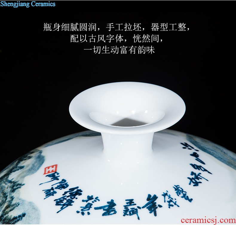 Jingdezhen ceramics vase China red longfeng gourd home sitting room adornment feng shui is festival furnishing articles