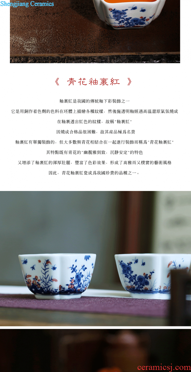 Jingdezhen single cup doucai dou color grape cup hand draw archaize ceramic tea cup sample tea cup