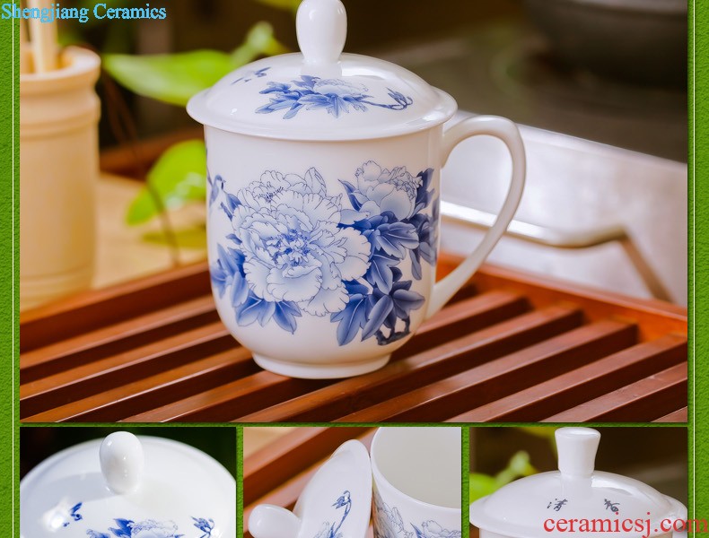 Jingdezhen yuan blue and white porcelain tableware suit antique bound branch lotus crockery bowl bottom suit