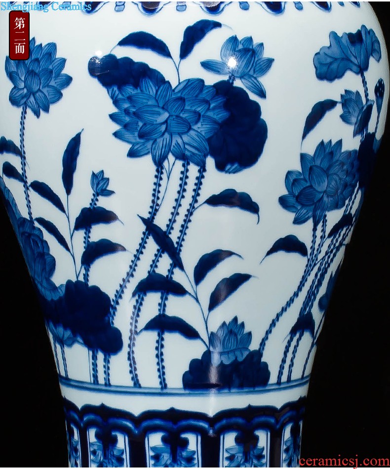 Jingdezhen ceramics vase antique blue-and-white large flower arranging new porch sitting room of Chinese style household act the role ofing is tasted furnishing articles