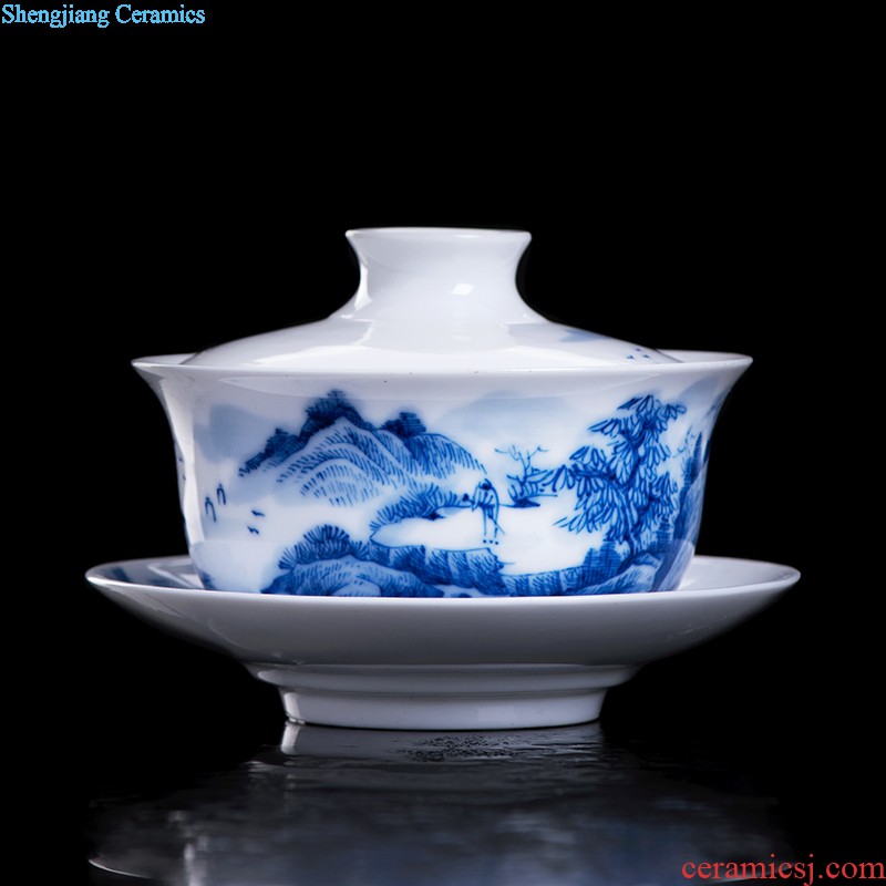 Custom handmade grilled pastel flowers jingdezhen ceramic kung fu small single cup personal master office glass cup tea