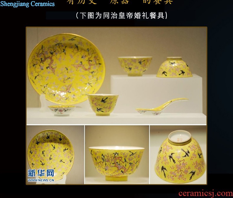 Nine domain jingdezhen glair bone porcelain tableware dishes suit High-grade ceramics Chinese style household dishes in the kitchen