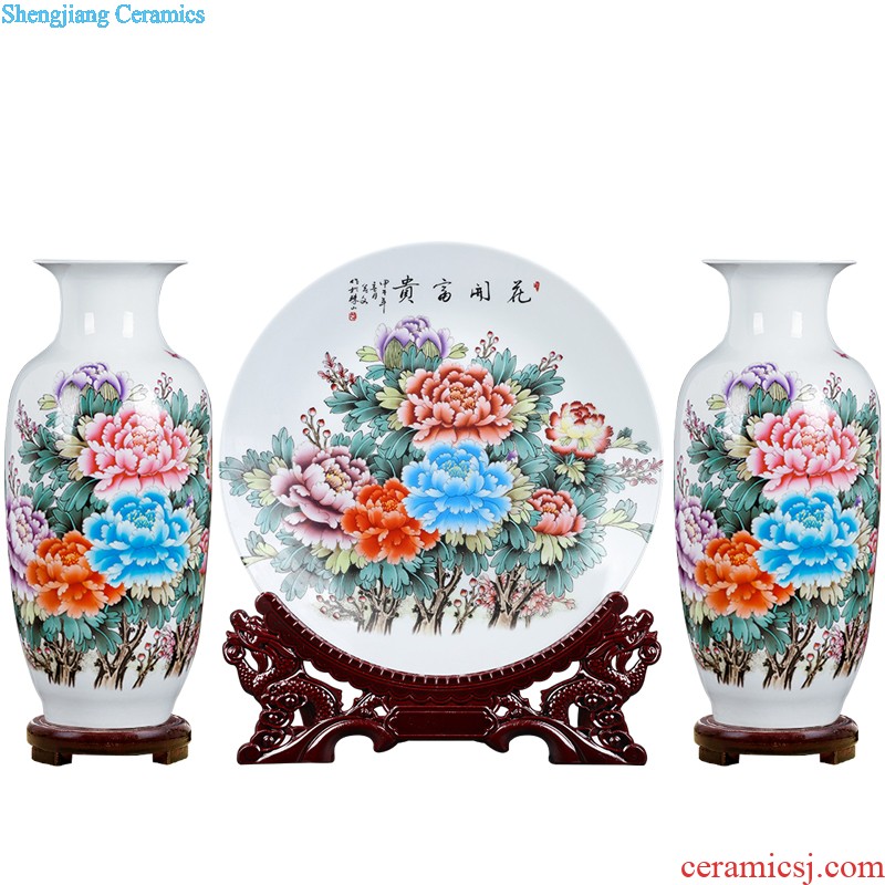 Jingdezhen ceramics flower vase of modern Chinese style household living room TV cabinet wine accessories furnishing articles