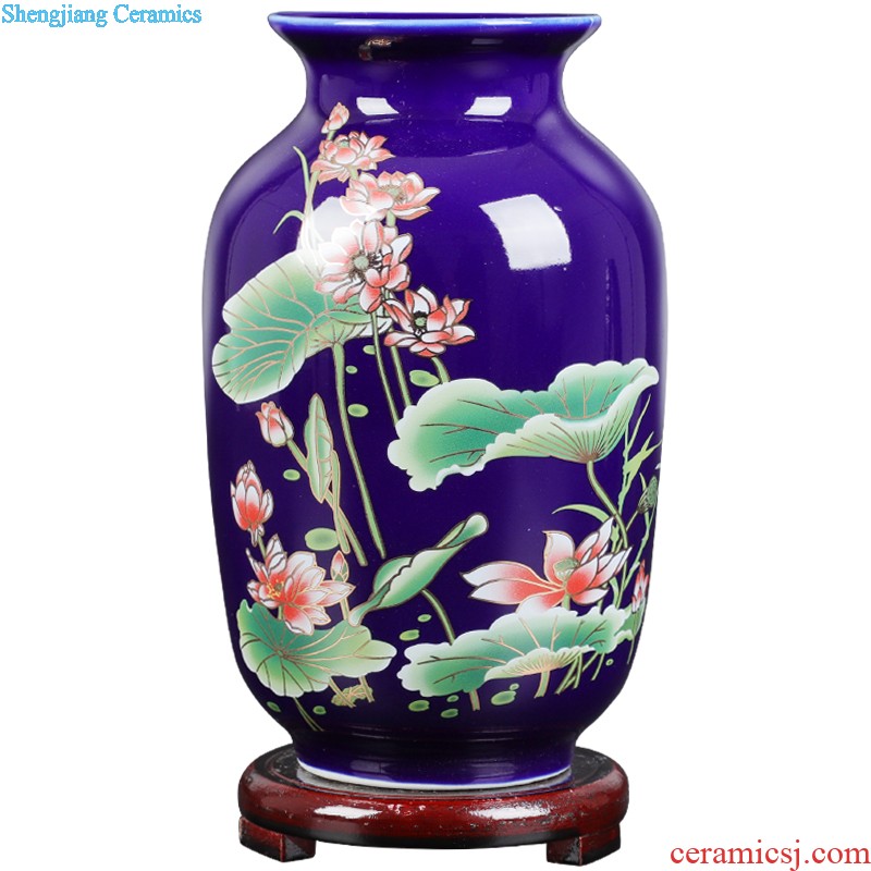 Porcelain of jingdezhen ceramics vase Chinese penjing large three-piece wine cabinet decoration plate of household decoration