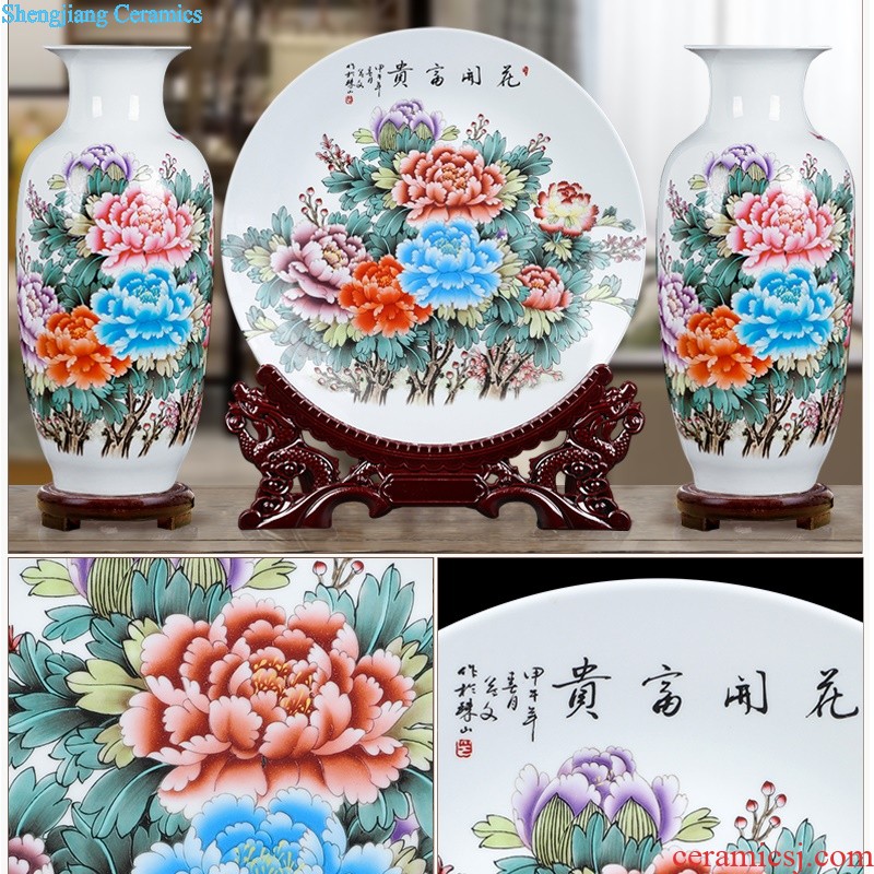 Jingdezhen ceramics flower vase of modern Chinese style household living room TV cabinet wine accessories furnishing articles