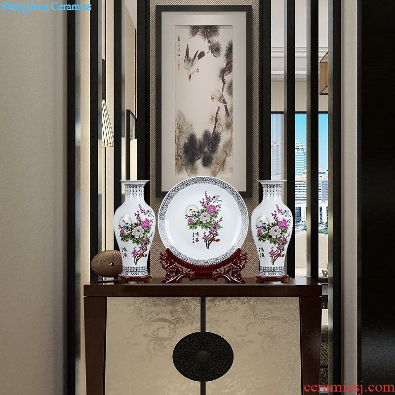 Jingdezhen ceramics flower vase of modern Chinese style household living room TV cabinet wine accessories furnishing articles