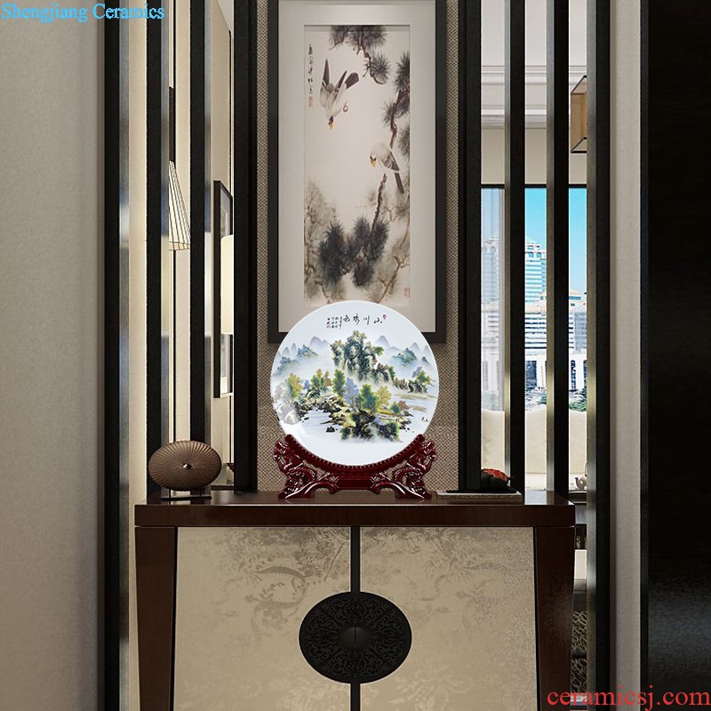 Jingdezhen ceramics vase furnishing articles flower arranging three-piece home sitting room ark adornment of blue and white porcelain furnishing articles