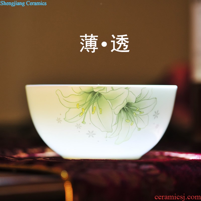 Nine domain 56 head green bone China jingdezhen porcelain tableware suit south Korean dish dish pot microwave oven