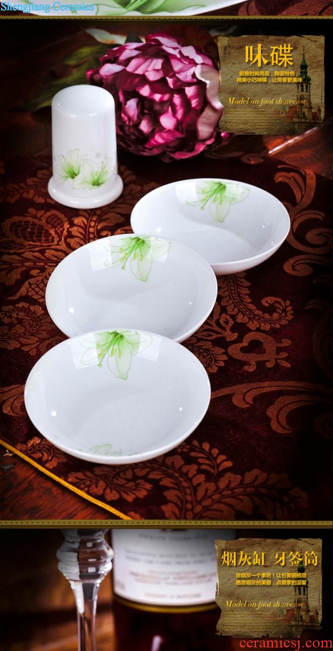 Nine domain 56 head green bone China jingdezhen porcelain tableware suit south Korean dish dish pot microwave oven