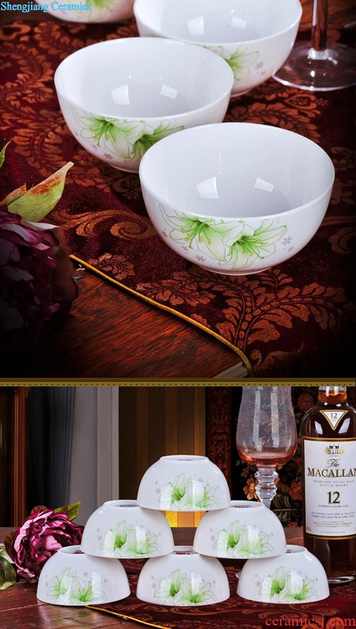 Nine domain 56 head green bone China jingdezhen porcelain tableware suit south Korean dish dish pot microwave oven