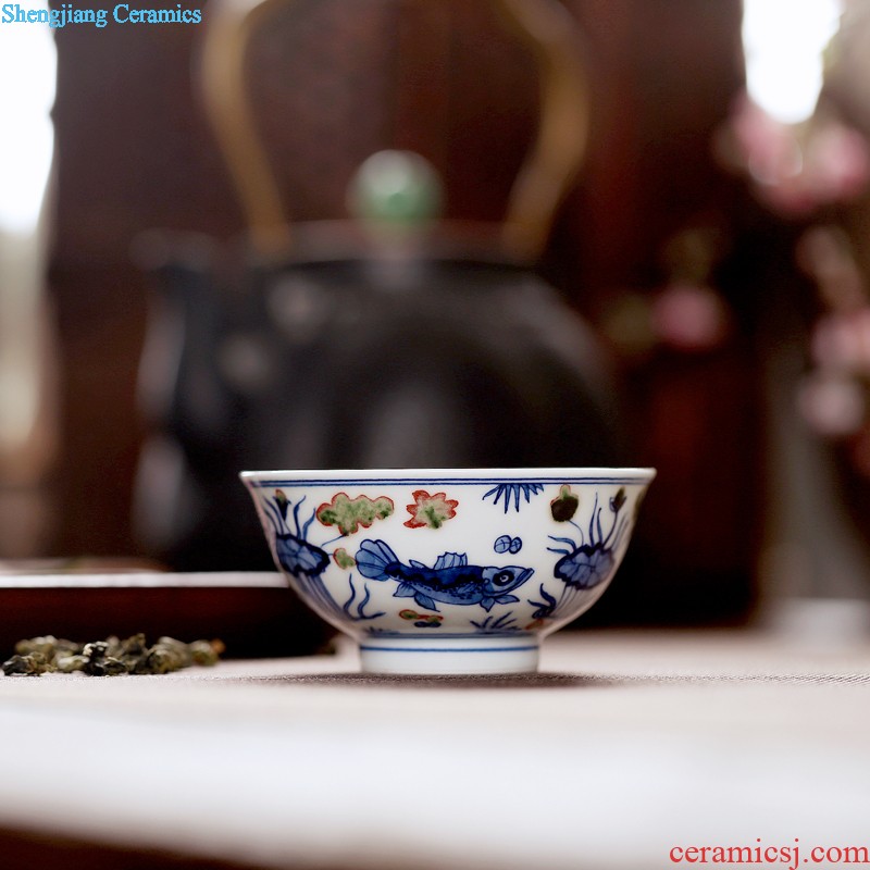 Jingdezhen ceramics cup ji red sample tea cup kung fu tea master cup of hand made small teacup personal single cup