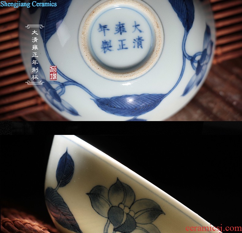 Jingdezhen ceramic masters cup sample tea cup hand-painted kung fu tea cup by hand, bucket color cup but small cylinder shape cups