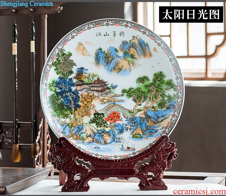 Jingdezhen ceramics furnishing articles household decorations hanging dish sitting room CV 18 Chinese arts and crafts rich decorative plate