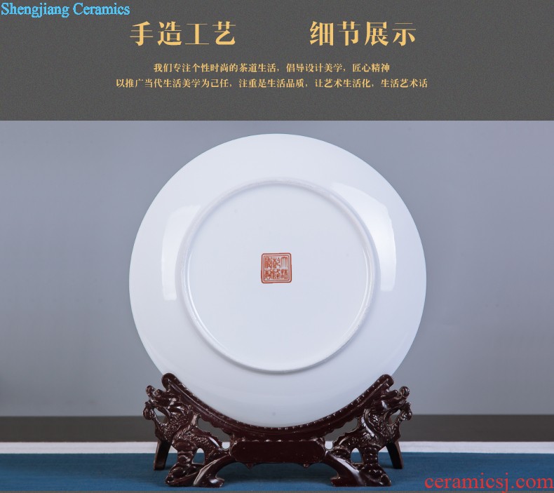 Jingdezhen ceramics powder enamel household adornment handicraft modern study of Chinese style living room TV cabinet furnishing articles gifts