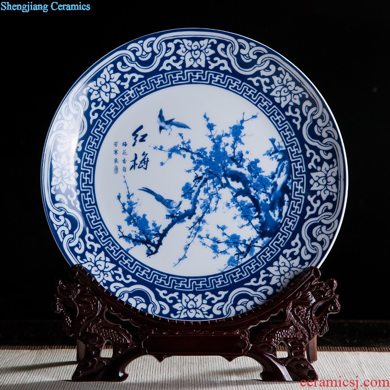 Jingdezhen ceramics famous jade pool Wu Wenhan hand-painted blue and white porcelain vase classical decoration pieces The collection certificate