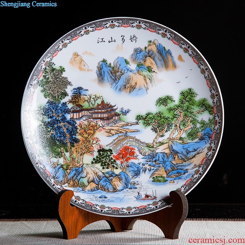 Jingdezhen ceramics furnishing articles household decorations hanging dish sitting room CV 18 Chinese arts and crafts rich decorative plate