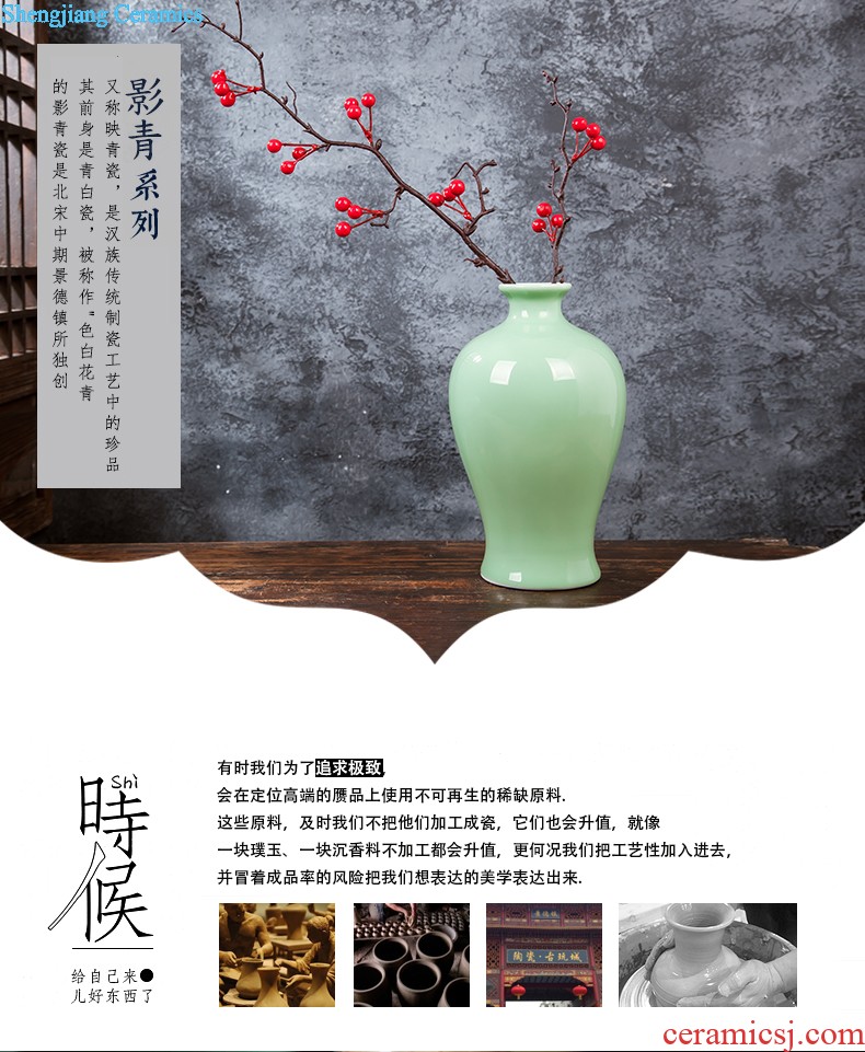 Jingdezhen ceramics porcelain bottle home study adornment brush pot furnishing articles handicraft student teachers' office