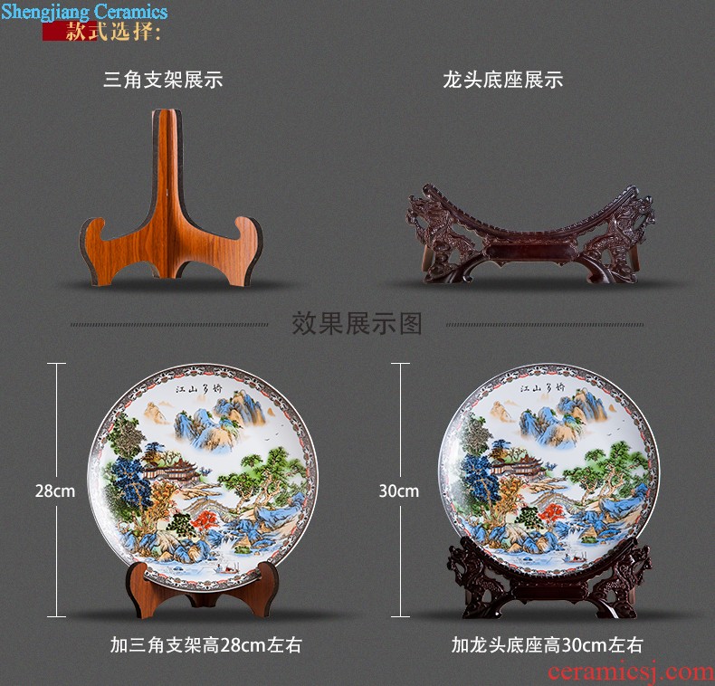 Jingdezhen ceramics furnishing articles household decorations hanging dish sitting room CV 18 Chinese arts and crafts rich decorative plate