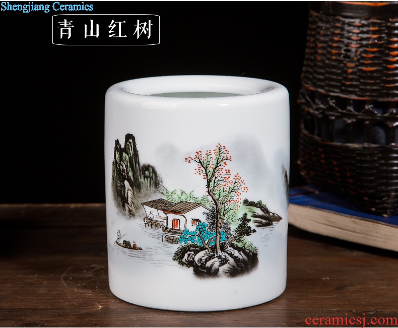 Jingdezhen ceramics decoration household decoration of Chinese style TV ark plate of the sitting room porch wine accessories furnishing articles