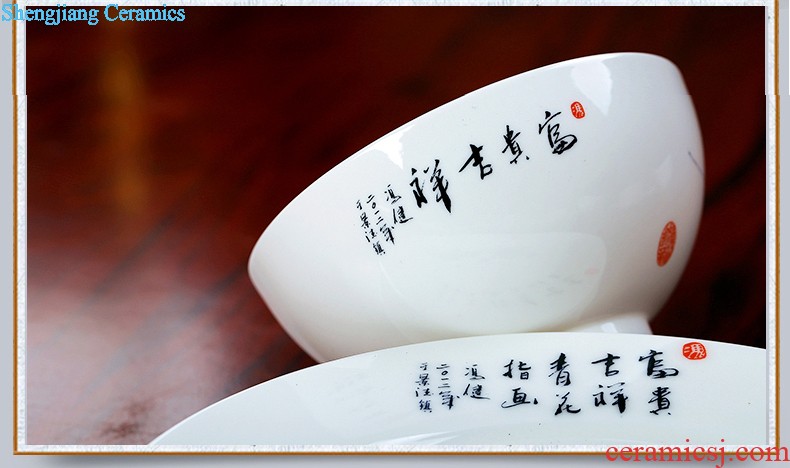 【 】 nine domain jingdezhen porcelain Pastel landscape bone China cups Jiangxi province famous trademark