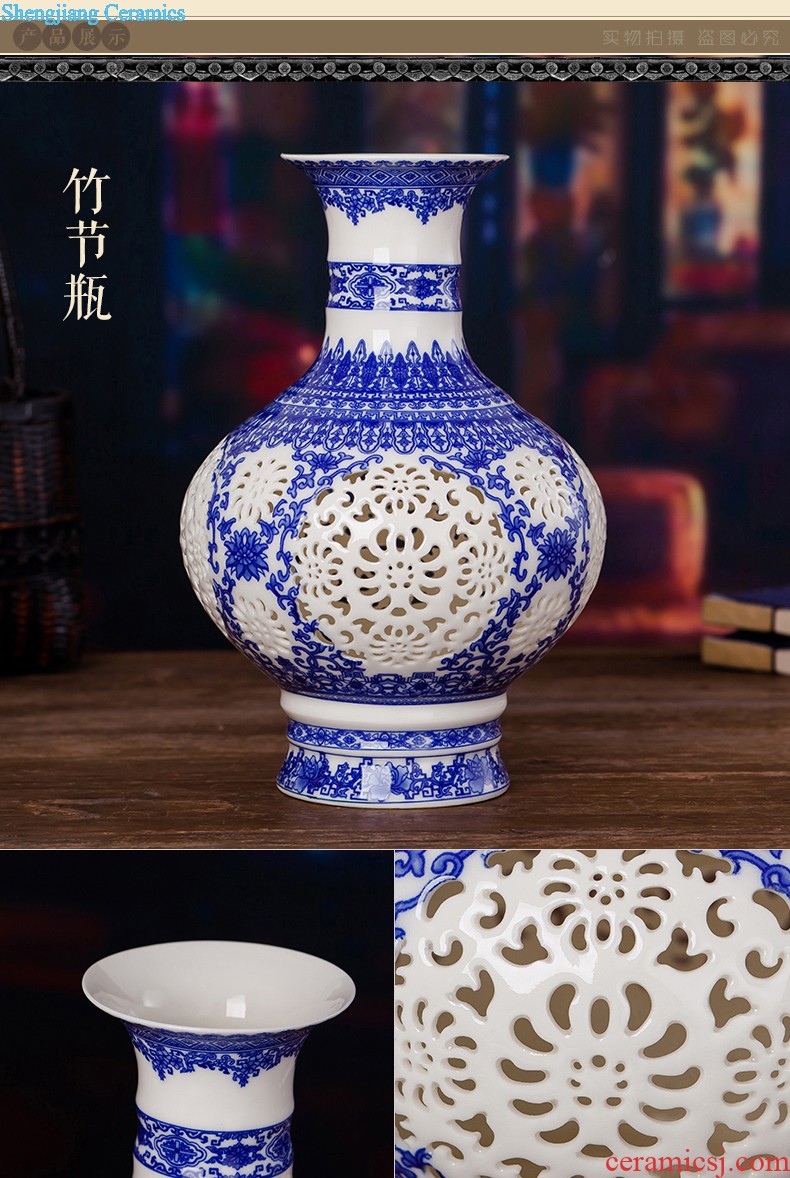 Blue and white ceramics jingdezhen large hand-painted vases, flower arrangement sitting room porch decoration of Chinese style household furnishing articles