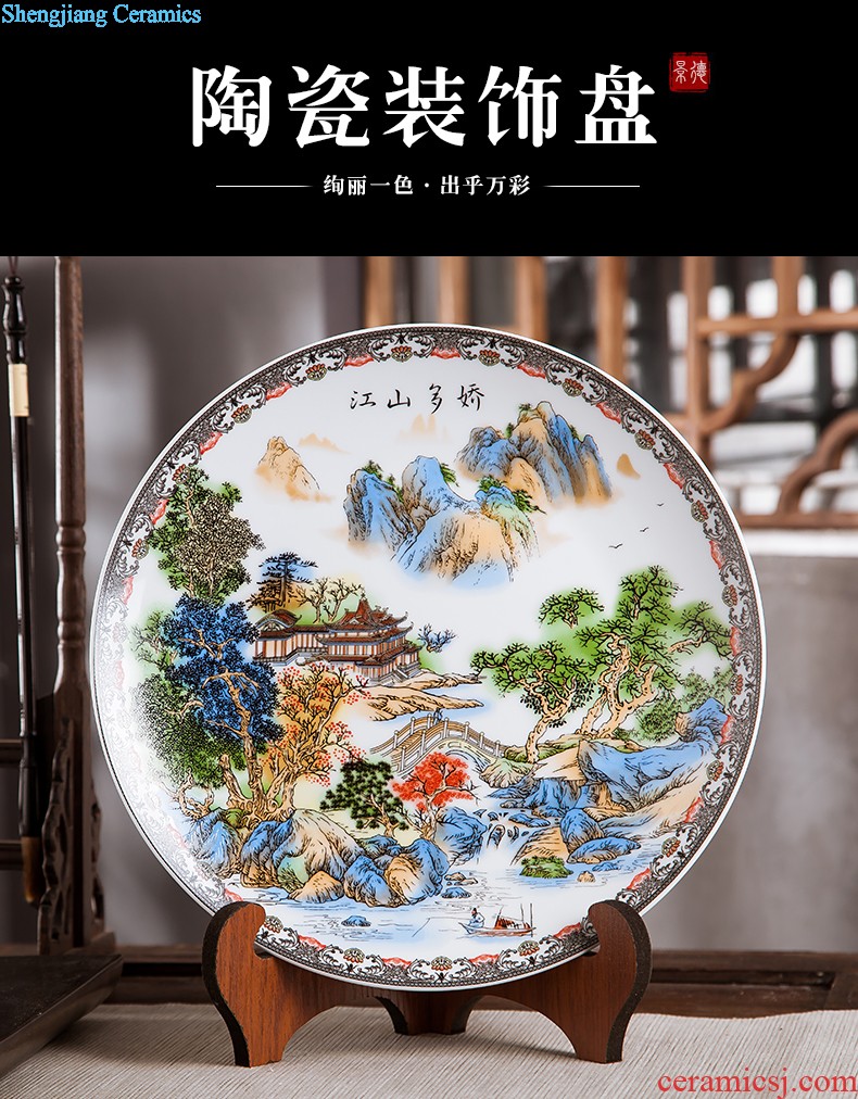 Jingdezhen ceramics furnishing articles household decorations hanging dish sitting room CV 18 Chinese arts and crafts rich decorative plate