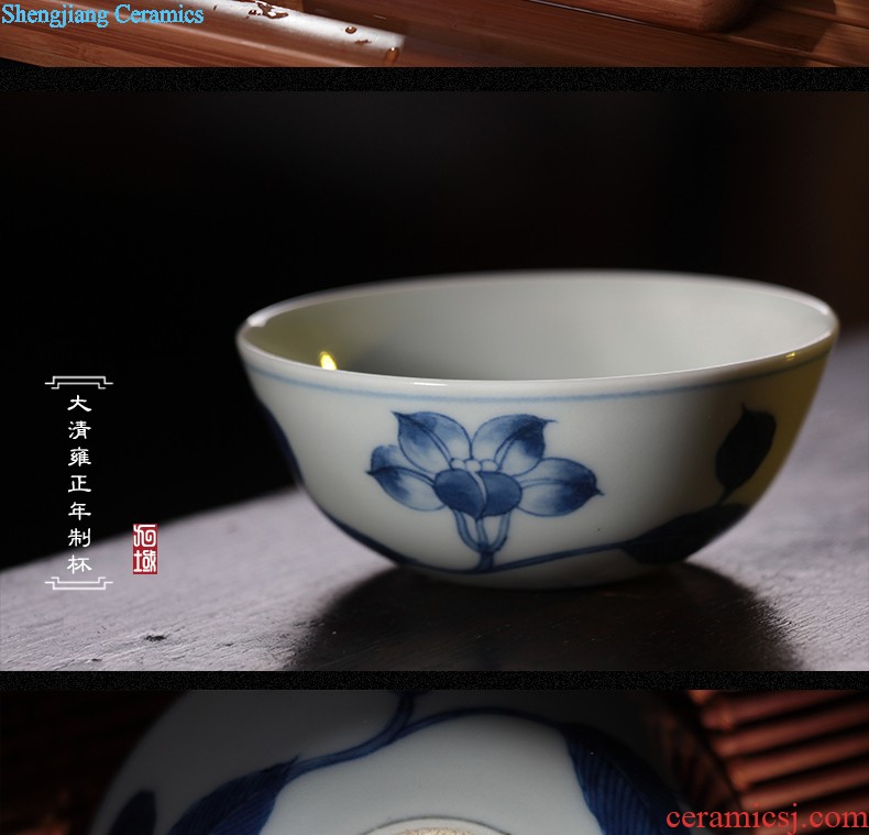 Jingdezhen ceramic masters cup sample tea cup hand-painted kung fu tea cup by hand, bucket color cup but small cylinder shape cups