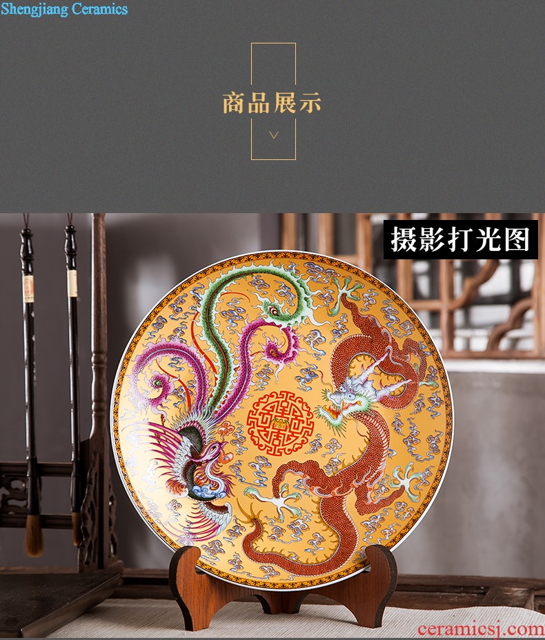 Jingdezhen ceramics powder enamel household adornment handicraft modern study of Chinese style living room TV cabinet furnishing articles gifts