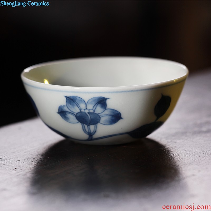 Jingdezhen ceramic masters cup sample tea cup hand-painted kung fu tea cup by hand, bucket color cup but small cylinder shape cups