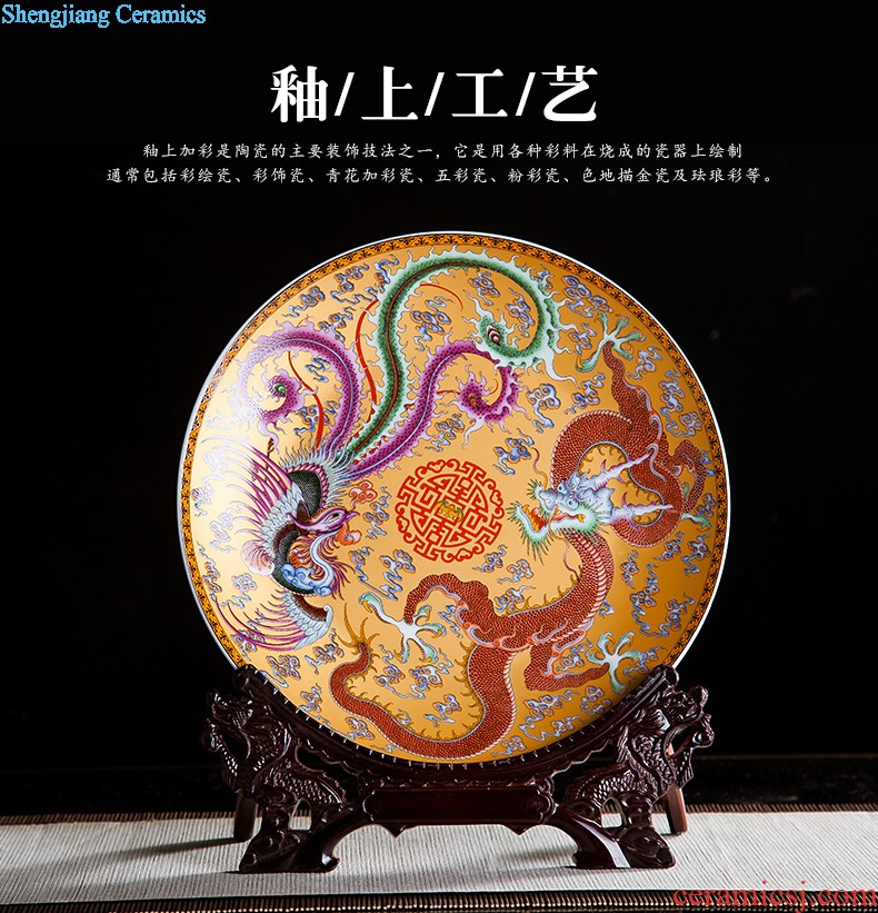 Jingdezhen ceramics powder enamel household adornment handicraft modern study of Chinese style living room TV cabinet furnishing articles gifts