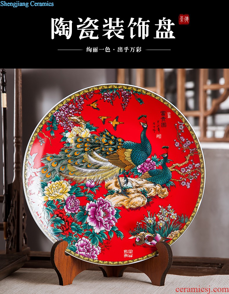 Jingdezhen ceramics furnishing articles act the role ofing is tasted household decoration of Chinese style decoration plate sitting room porch ark TV ark