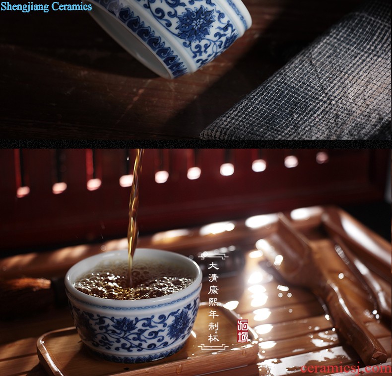 Nine domain of jingdezhen blue and white porcelain of fruit nut plate dry fruit tray double snacks of plate of the sitting room all the candy dish